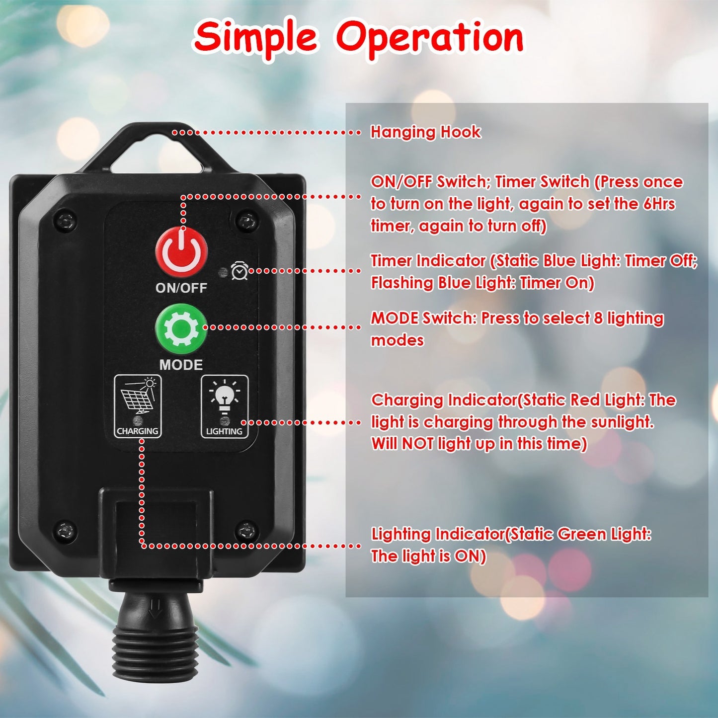 1Set Solar Christmas Candy Cane Lights With 12 Candies 72LEDs Outdoor Christmas Decorations IP44 Waterproof Flickering Pathway Markers String Lights With 8 Modes 6Hrs Timer
