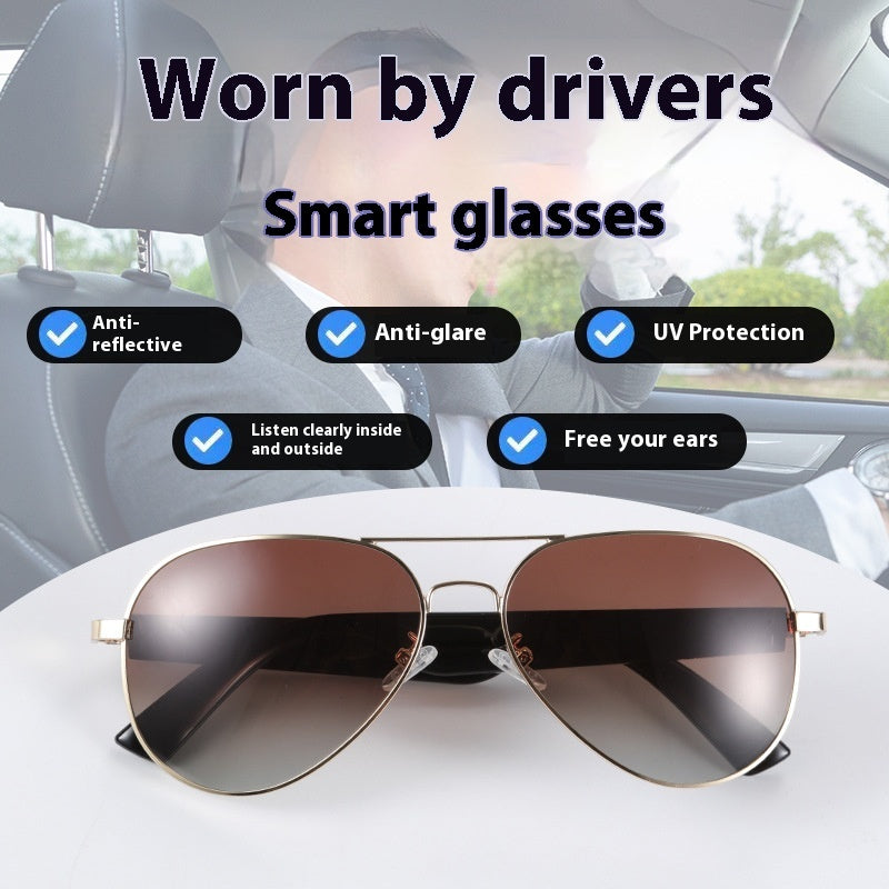 Stylish AVIATOR Glasses Bluetooth Music Audio UV Protection Polarized Sun Glasses