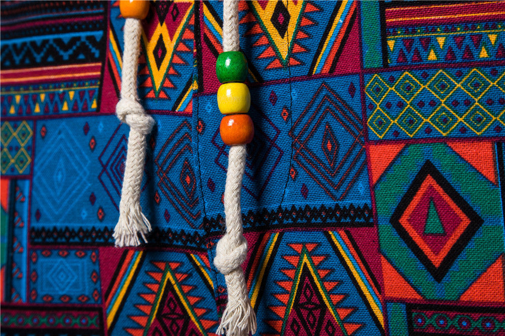 Plus size printed linen slacks