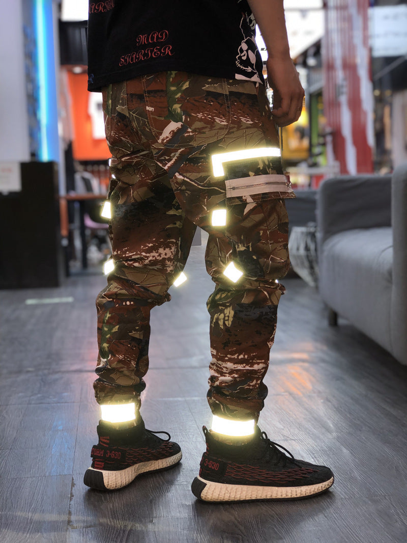 Camouflage printed reflective slacks