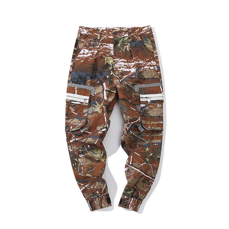 Camouflage printed reflective slacks