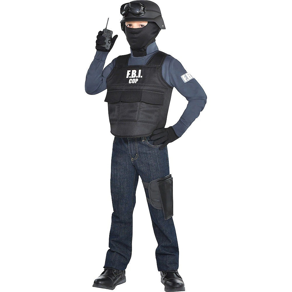 Children's Cosplay Clothes FBI Agent Bullet Proof Clothing 5-piece Body Armor