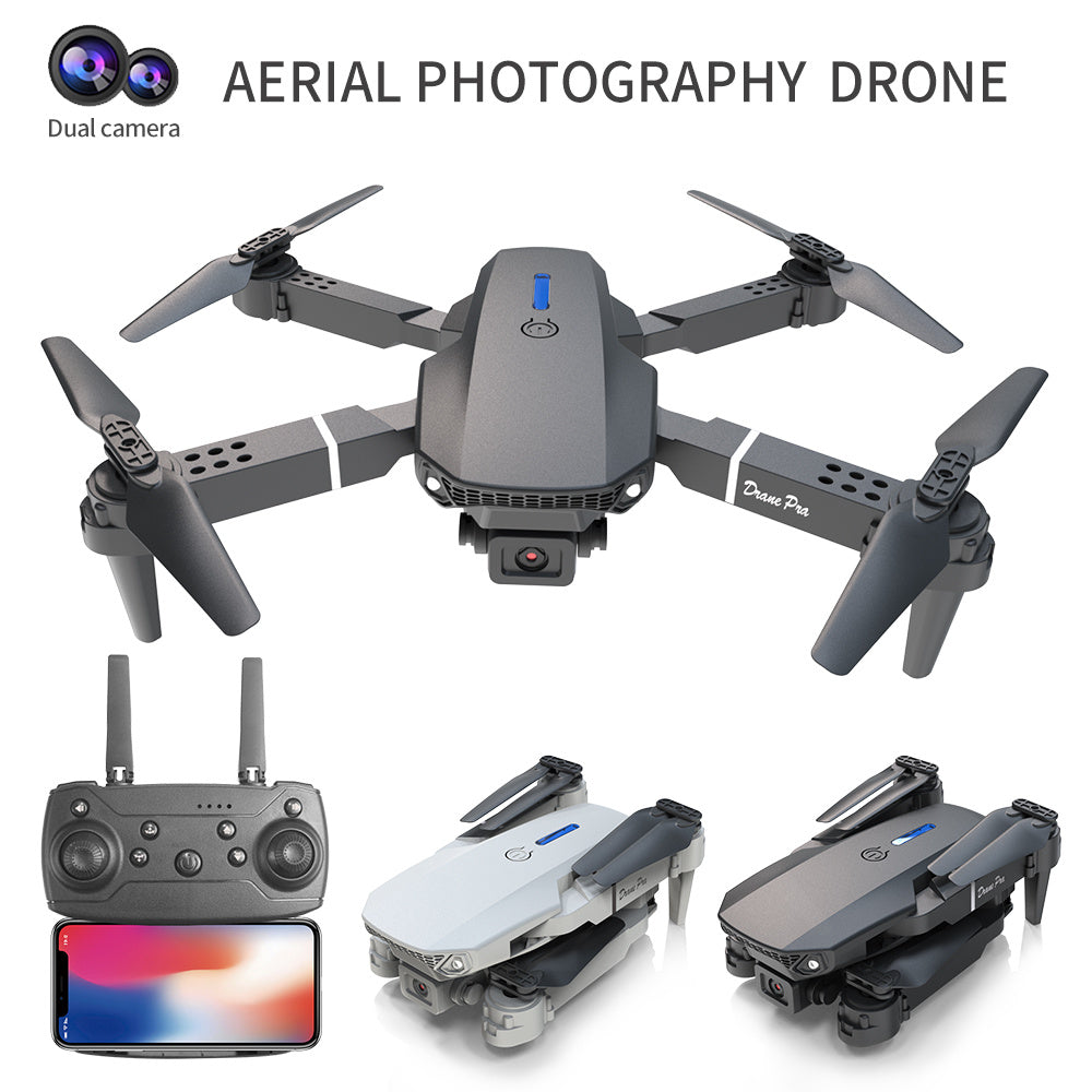 E88 Dual Camera Drone, WiFi FPV Double Folding RC Quadcopter