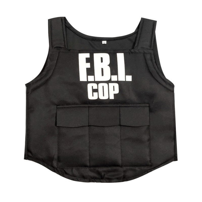 Children's Cosplay Clothes FBI Agent Bullet Proof Clothing 5-piece Body Armor
