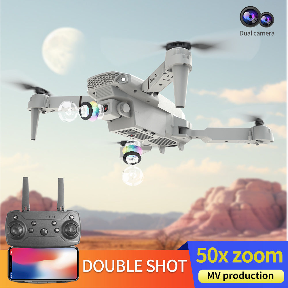 E88 Dual Camera Drone, WiFi FPV Double Folding RC Quadcopter