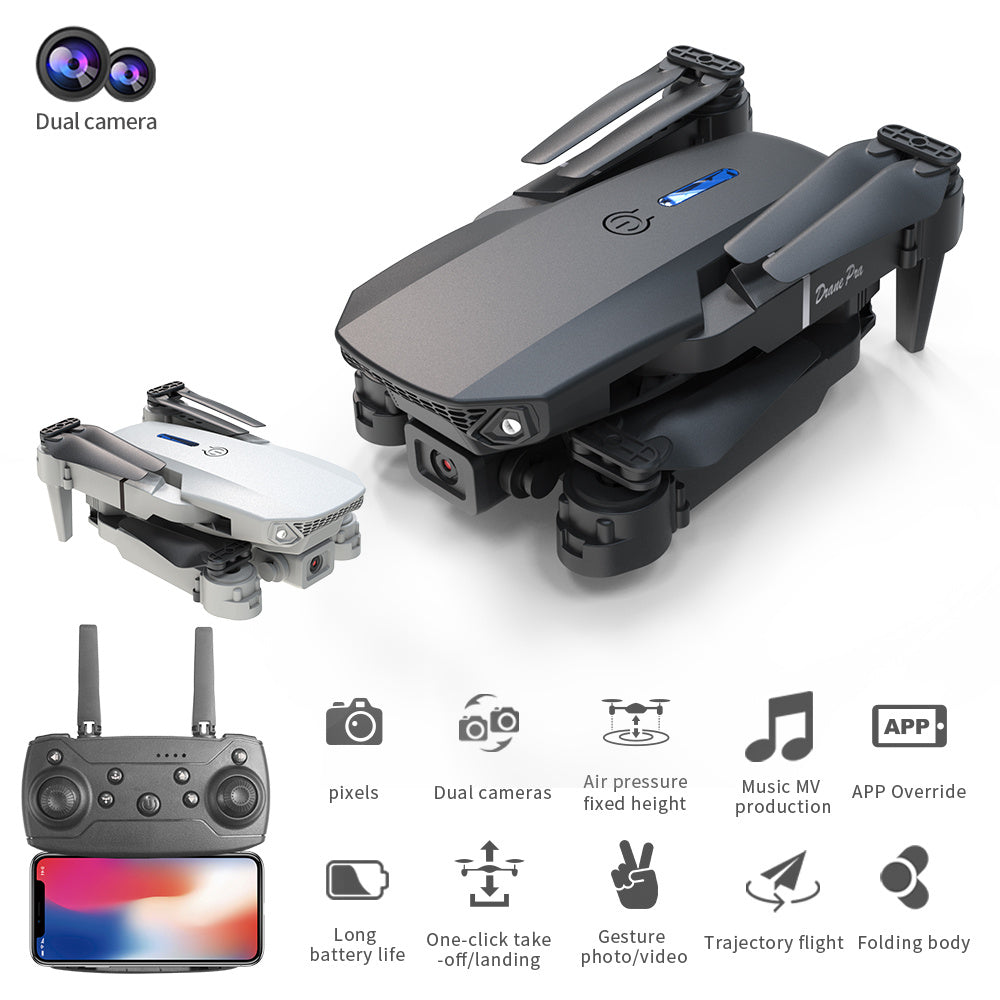 E88 Dual Camera Drone, WiFi FPV Double Folding RC Quadcopter