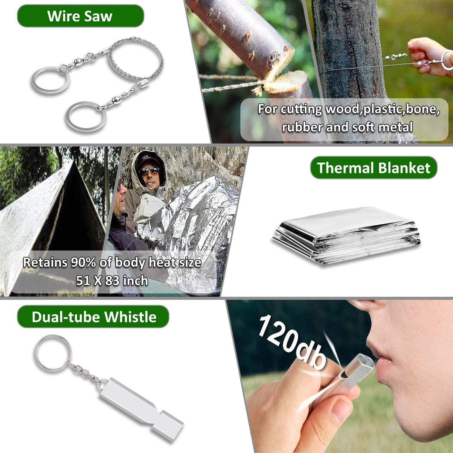 Adventure Survival Tool Suit Multi-functional Field Survival First Aid.