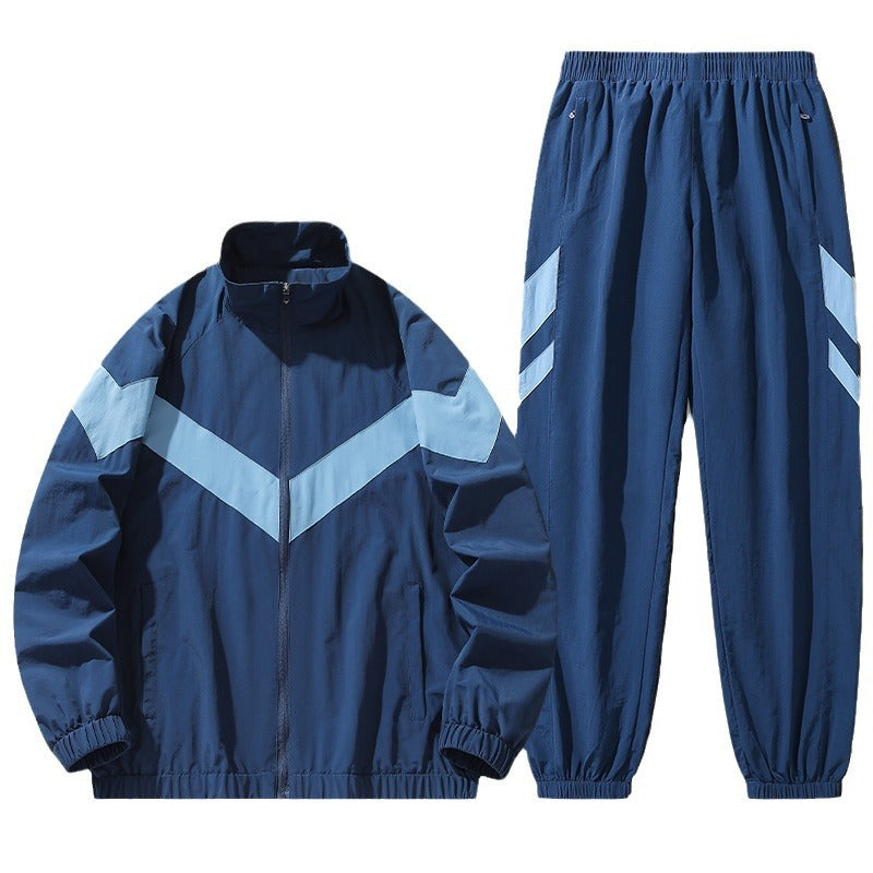 ^-^ Cardigan Stand-up Collar Breathable Mesh Taslon Coat For Men Exercise Casual Pants Suit