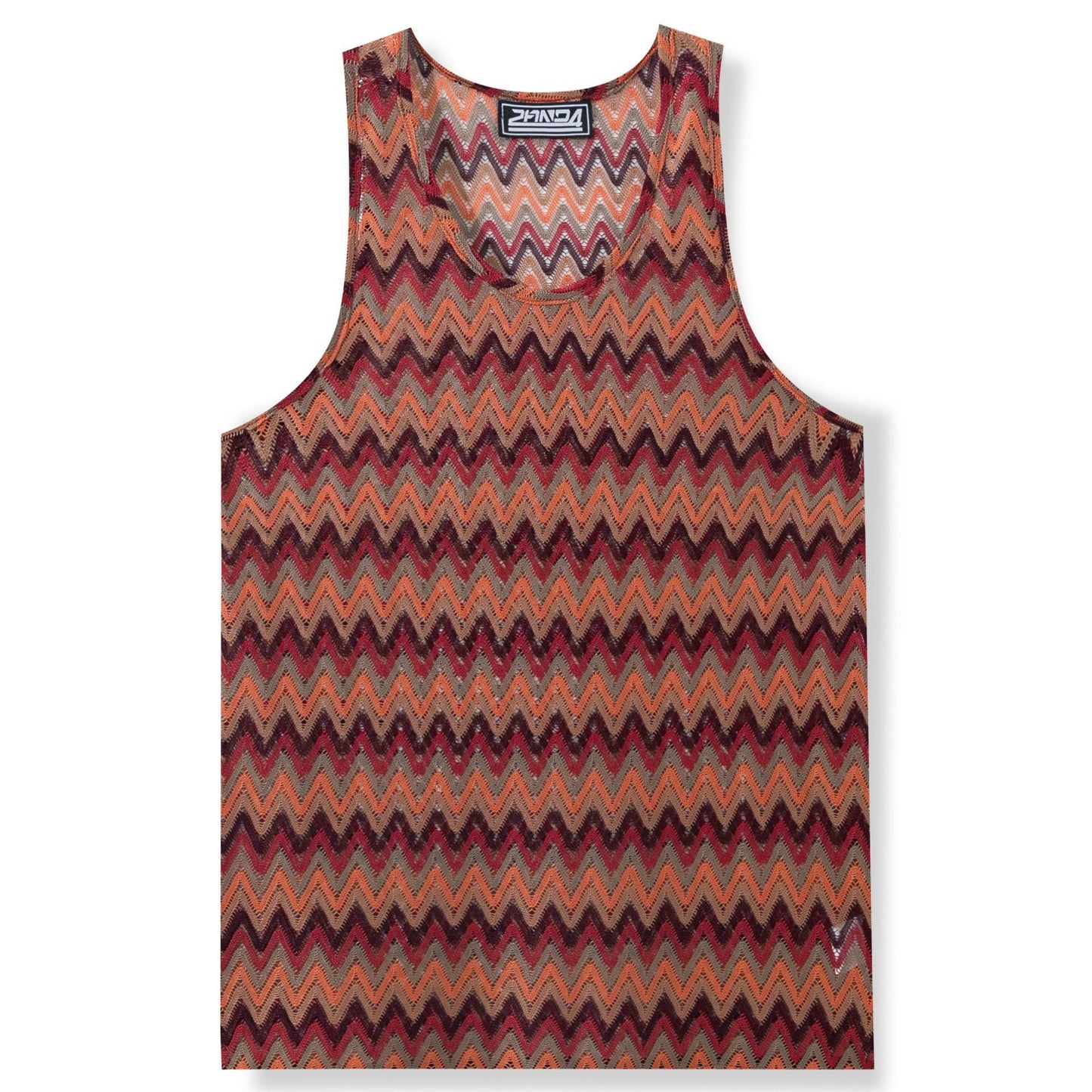 Summer Casual Men's Clothing Retro Style Contrast Color Wave Color Stripes Fabric Tank
