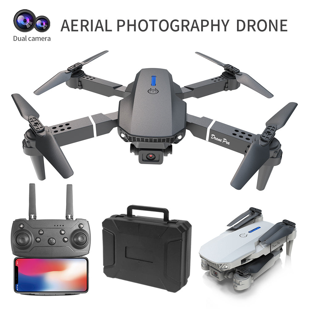E88 Dual Camera Drone, WiFi FPV Double Folding RC Quadcopter