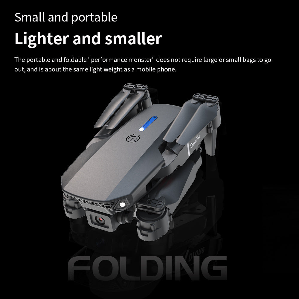 E88 Dual Camera Drone, WiFi FPV Double Folding RC Quadcopter