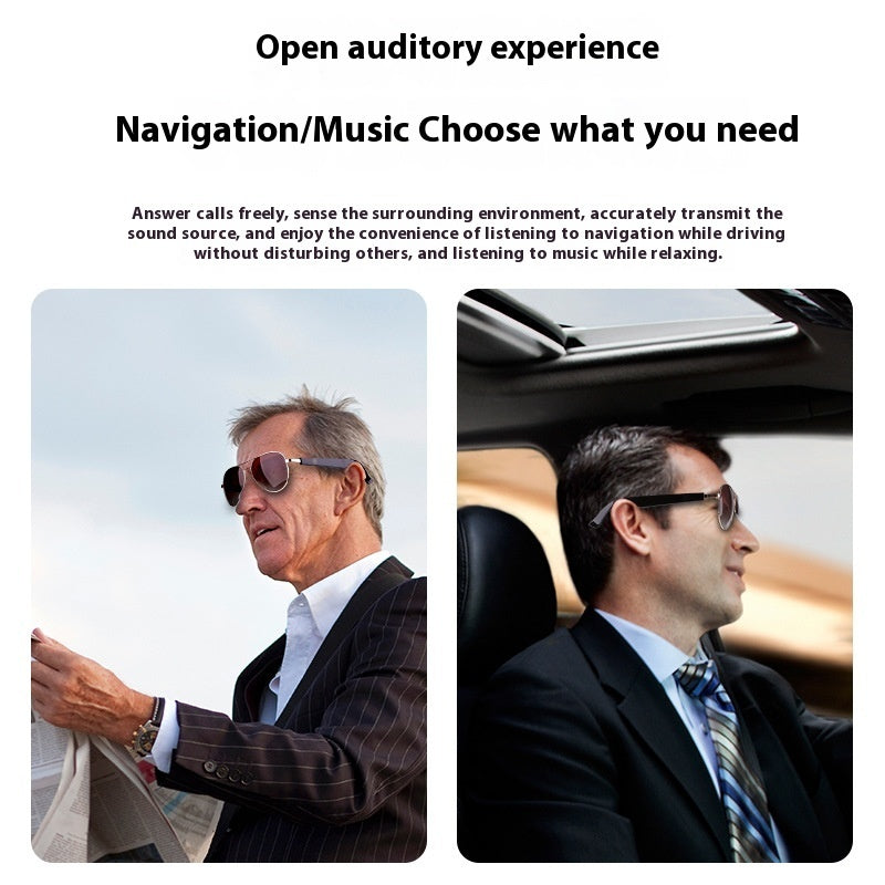 Stylish AVIATOR Glasses Bluetooth Music Audio UV Protection Polarized Sun Glasses