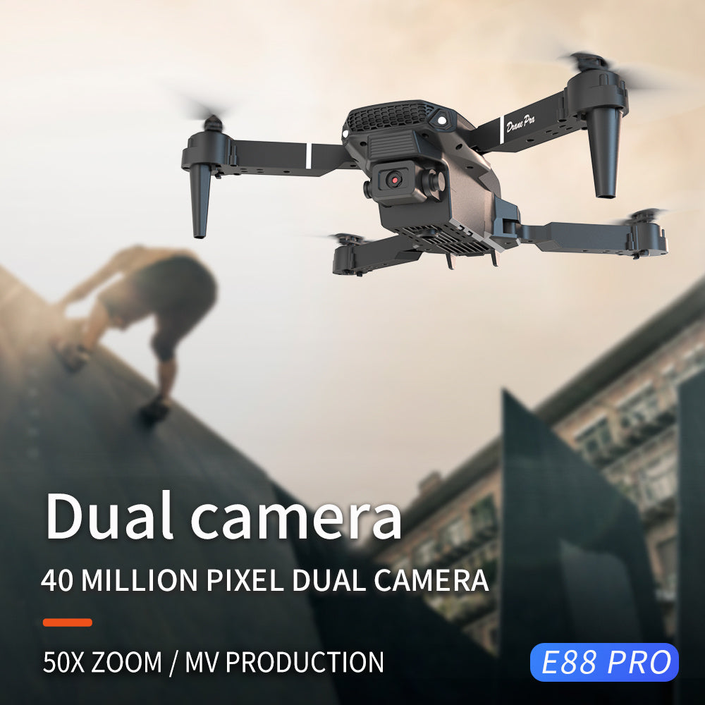 E88 Dual Camera Drone, WiFi FPV Double Folding RC Quadcopter