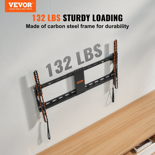 VEVOR Universal TV Wall Mount, Low Profile TV Mount Fits For Most 37-70 Inch TVs, Tilt Wall Mount TV Brackets, Max VESA 600x400mm, Holds Up To 132 Lbs