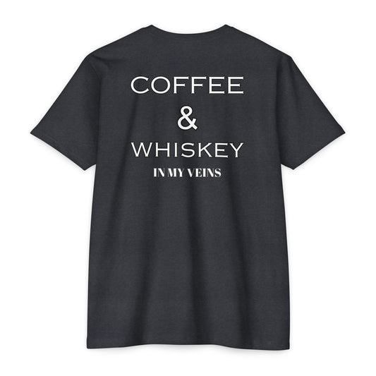 COFFEE AND WHISKEY IN MY VEINS Jersey T-shirt