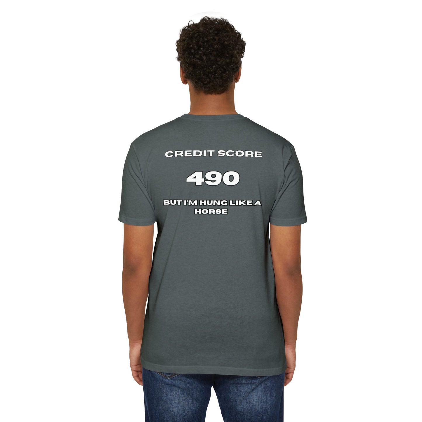 ‘490 CREDIT SCORE FITTED Jersey T-shirt