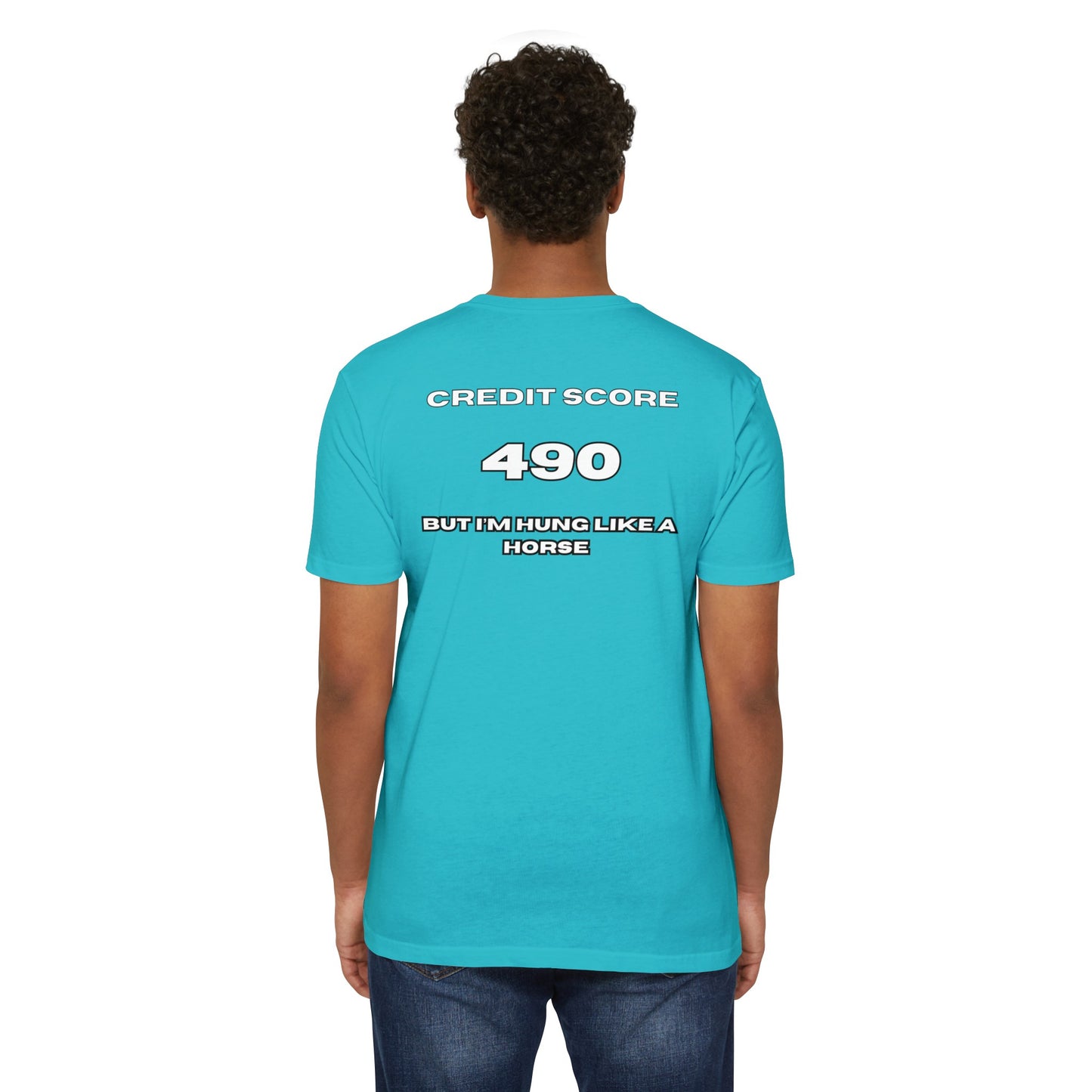 ‘490 CREDIT SCORE FITTED Jersey T-shirt