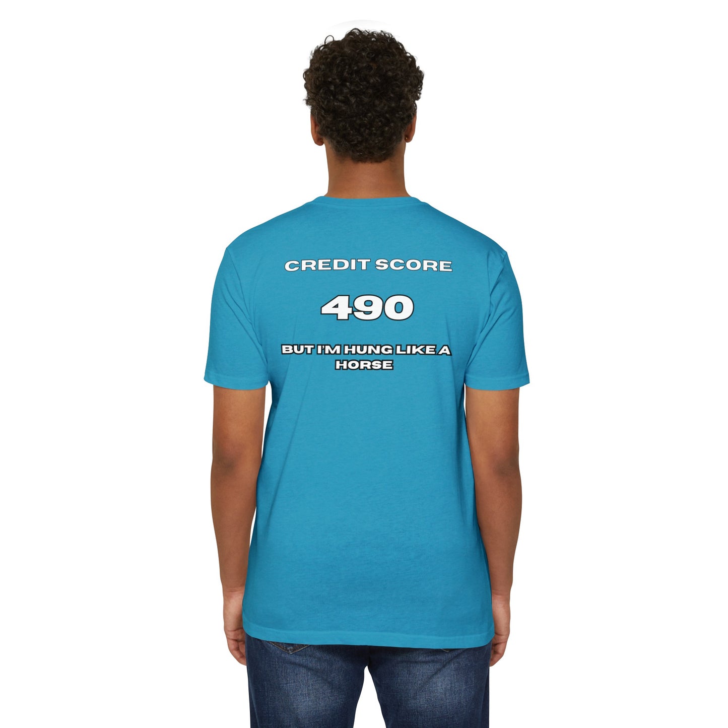 ‘490 CREDIT SCORE FITTED Jersey T-shirt