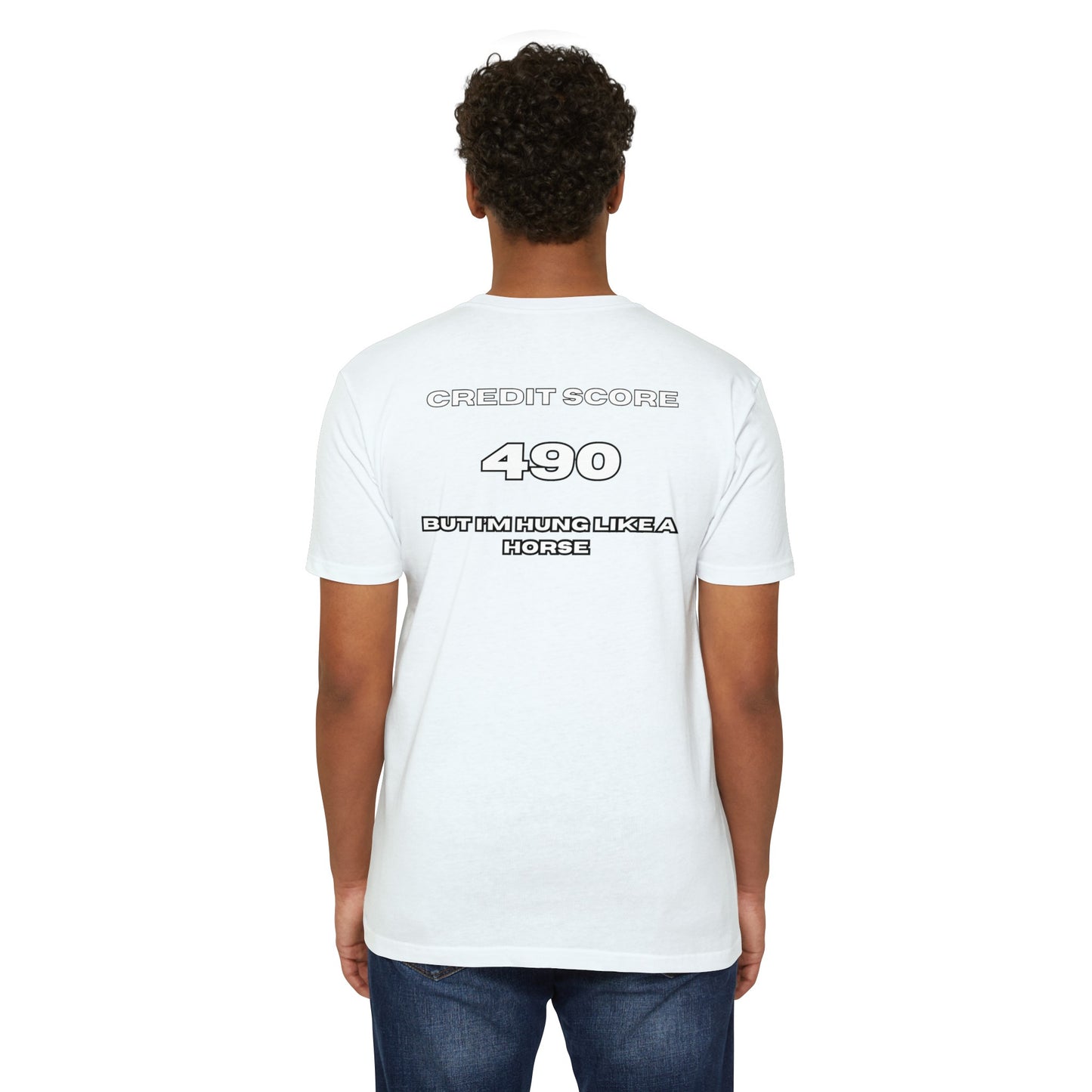 ‘490 CREDIT SCORE FITTED Jersey T-shirt