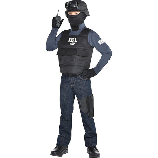 Children's Cosplay Clothes FBI Agent Bullet Proof Clothing 5-piece Body Armor