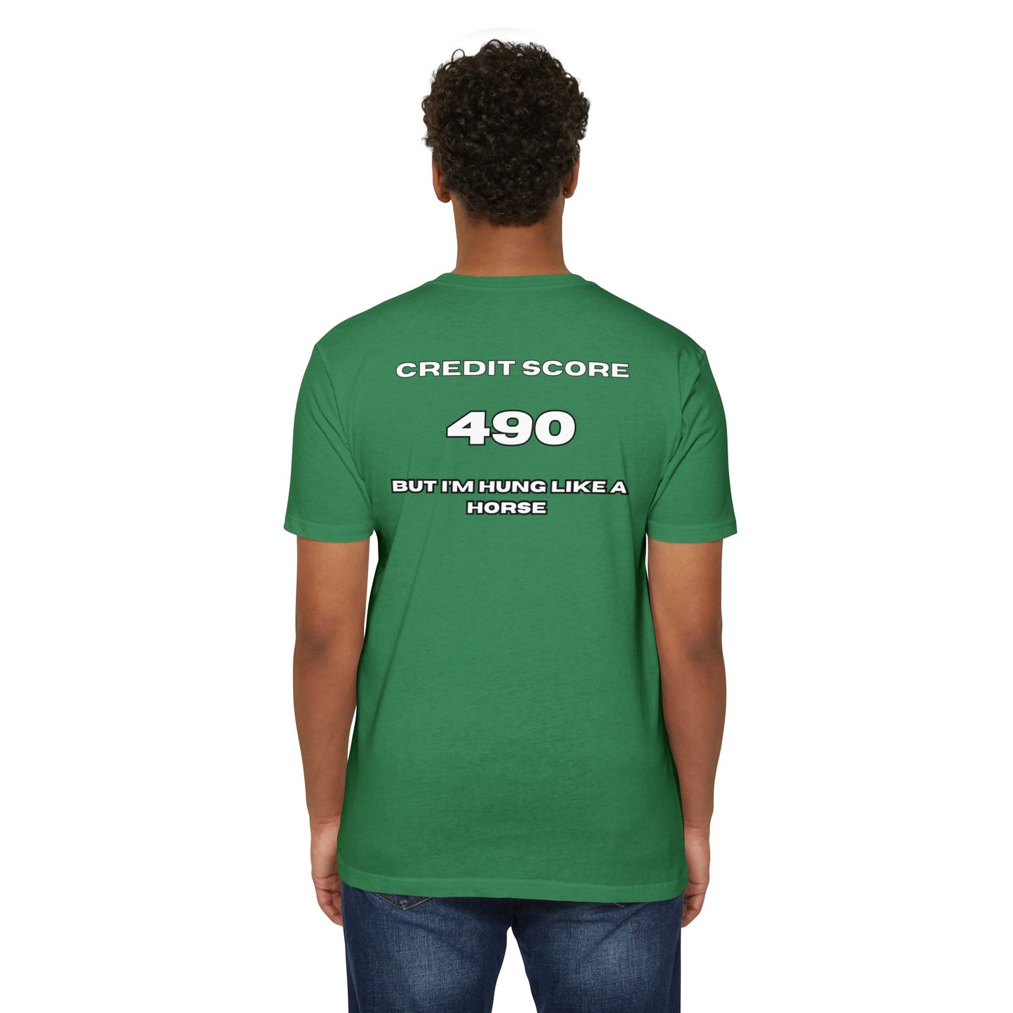 ‘490 CREDIT SCORE FITTED Jersey T-shirt