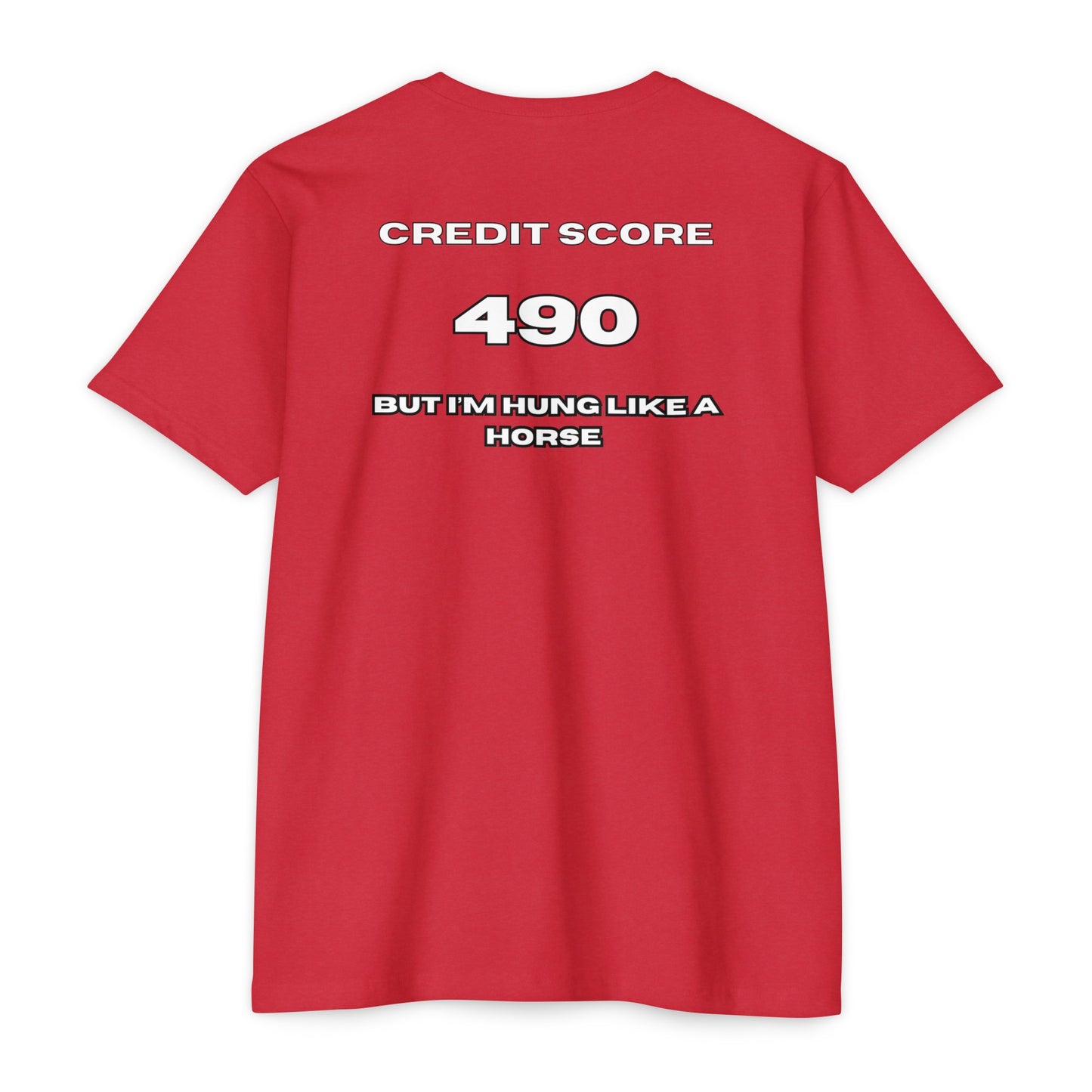 ‘490 CREDIT SCORE FITTED Jersey T-shirt