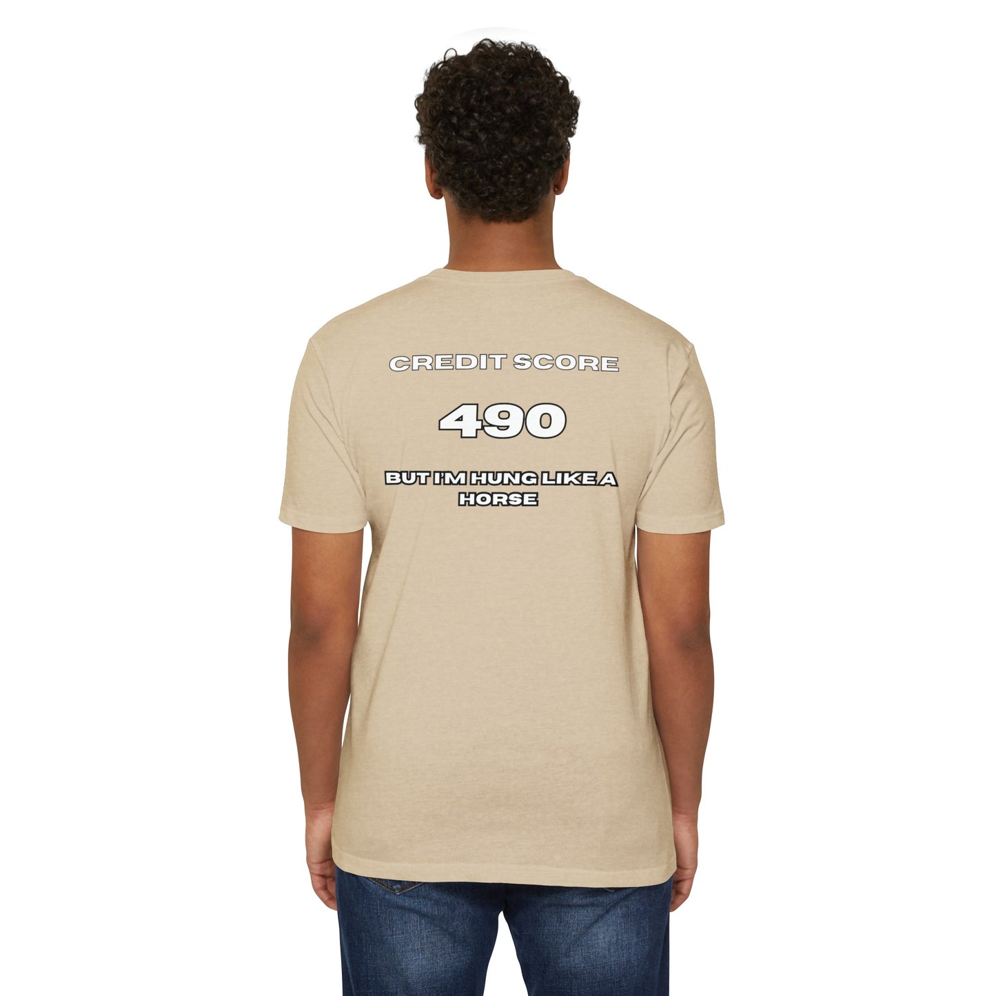 ‘490 CREDIT SCORE FITTED Jersey T-shirt