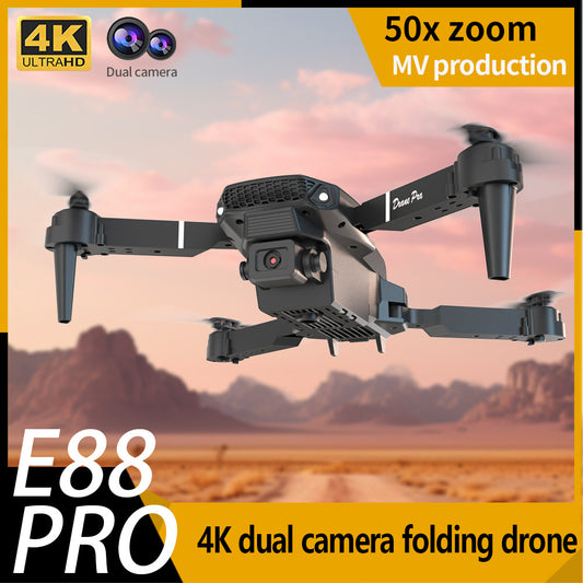 E88 Dual Camera Drone, WiFi FPV Double Folding RC Quadcopter