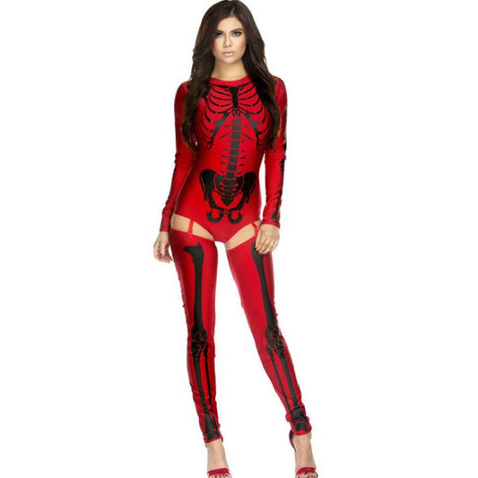 Halloween Cosplay Costume Skull Zombie Uniform Skeleton