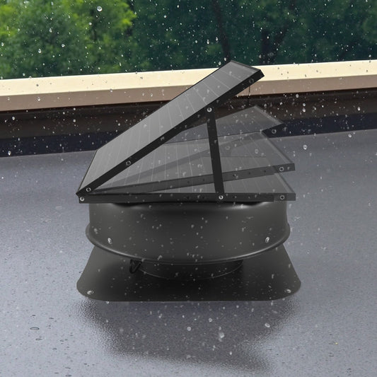 Solar Attic Fan, 42 W, 2800 CFM Large Air Flow Solar Roof Vent Fan, Low Noise And Weatherproof With 110V Smart Adapter, Ideal For Home, Greenhouse, Garage, Shop, RV, FCC Listed