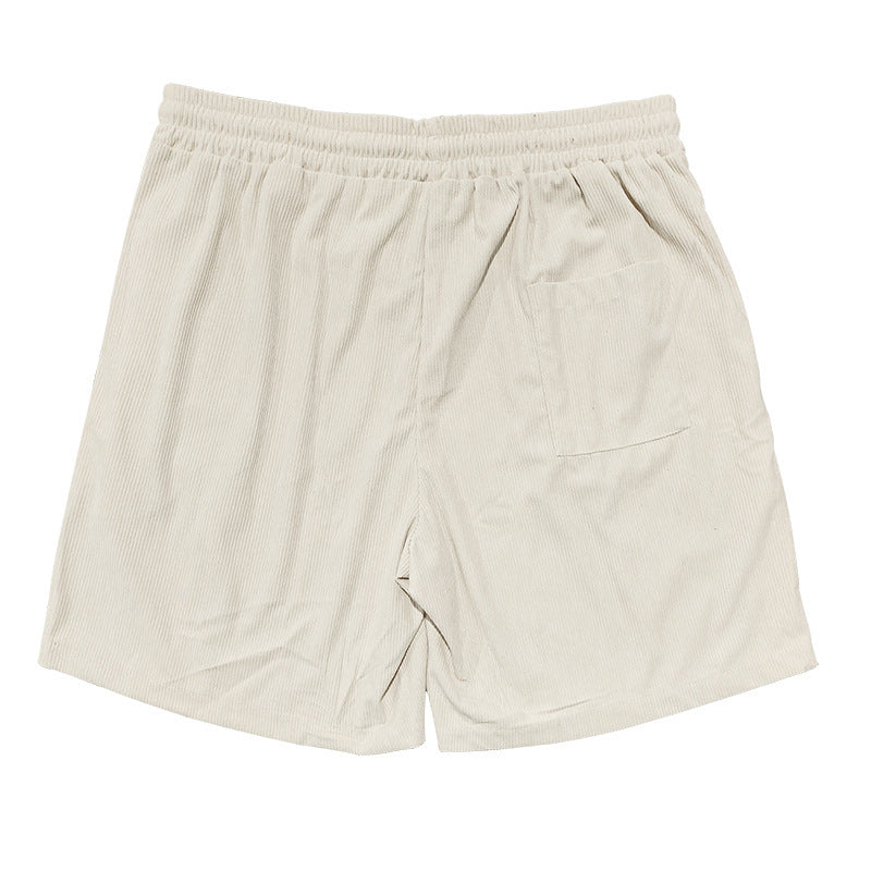 Men's Cargo Shorts Summer Vintage Corduroy Drawstring Pants With Pockets