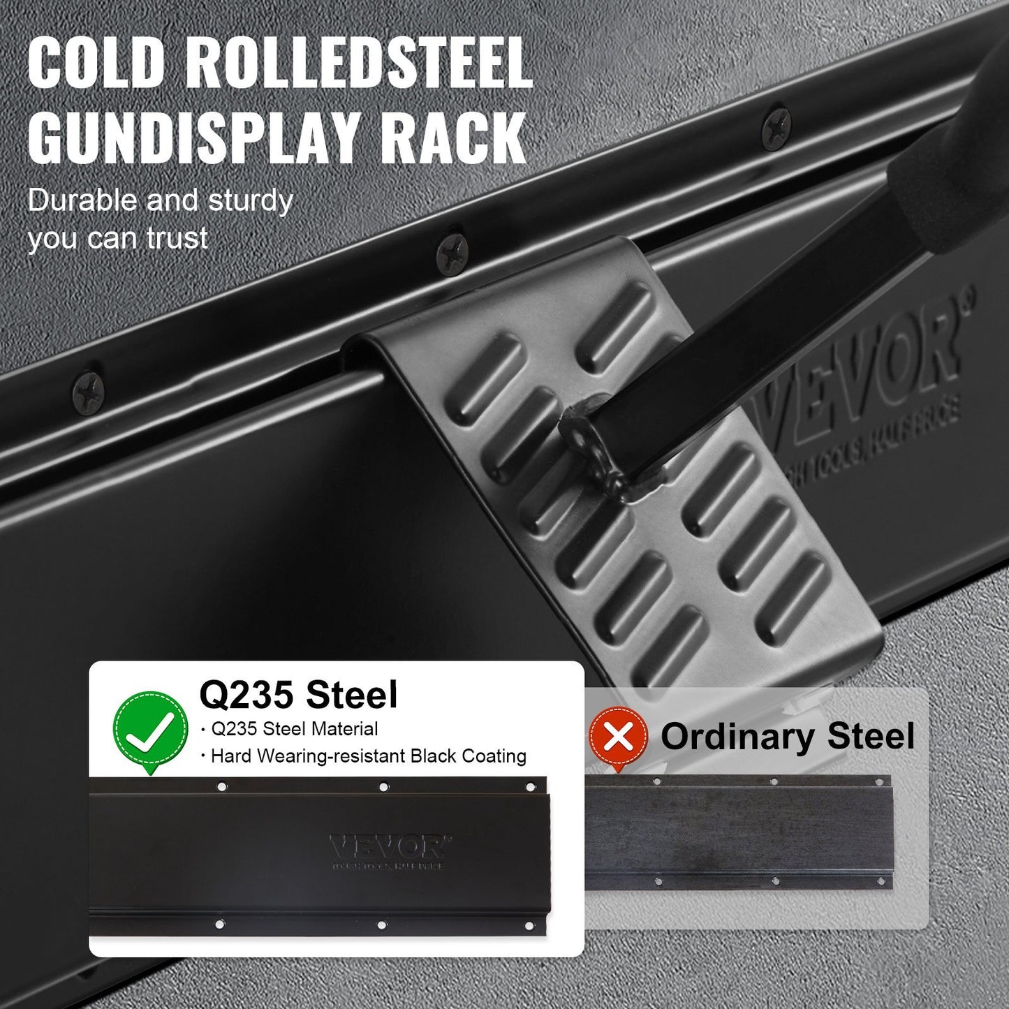 Gun Rack, Indoor Gun Rack Wall Mount, 6-Slot Vertical Rifle Shotgun Gun Rack, 180 Lb Heavy Duty Metal Wall Gun Rack Display Stand With Soft Padding