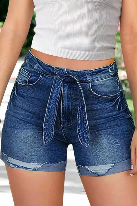 Women's High V-Waist Jeans, Wide-Leg Full-Length Shorts A Y2K-Style Pleated Front, Vintage-Wash Denim For All Seasons Forbidden